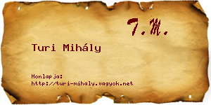 Turi Mihály névjegykártya